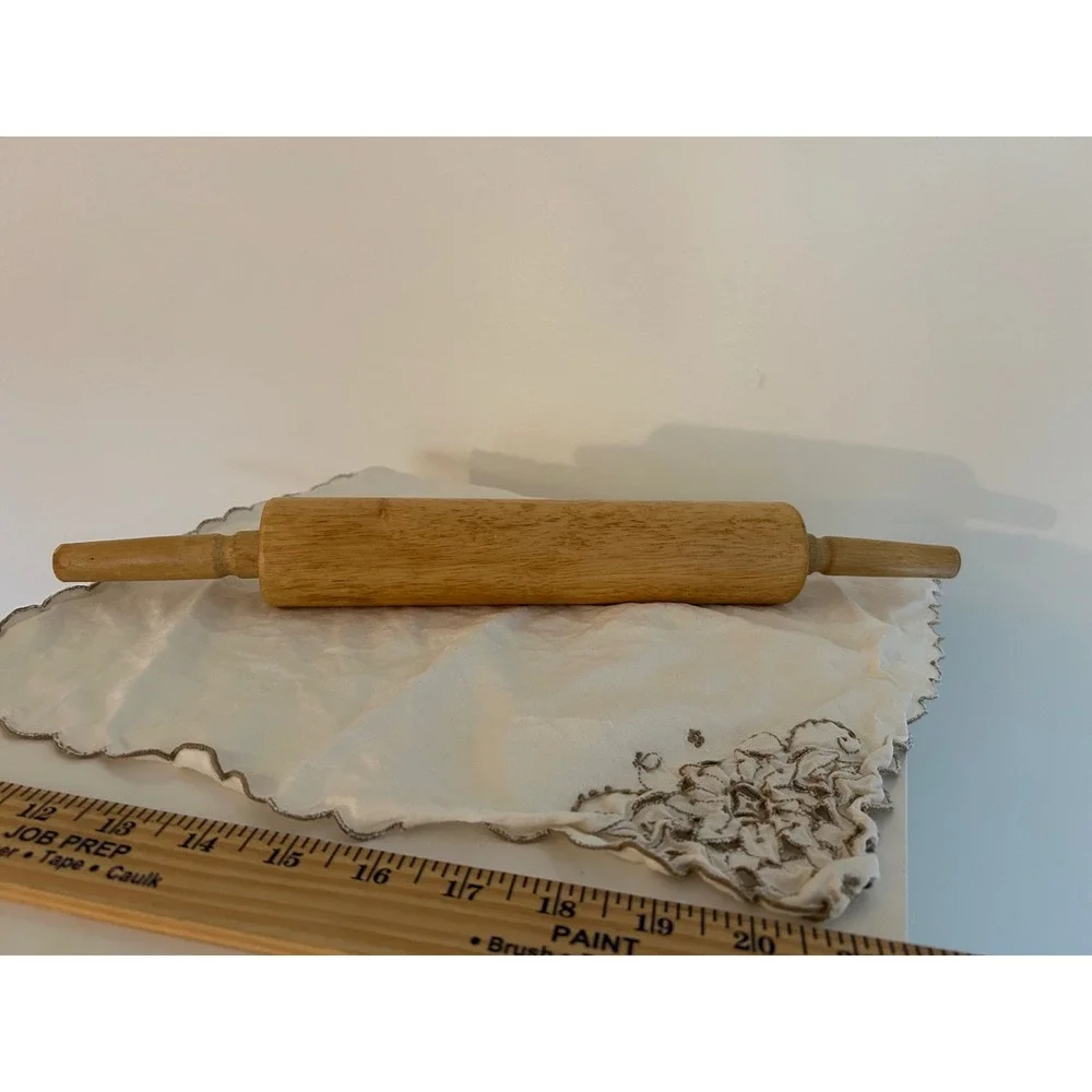 Vintage Style Wooden Rolling Pin Natural Wood Kitchen Baking Tool 17 Inch